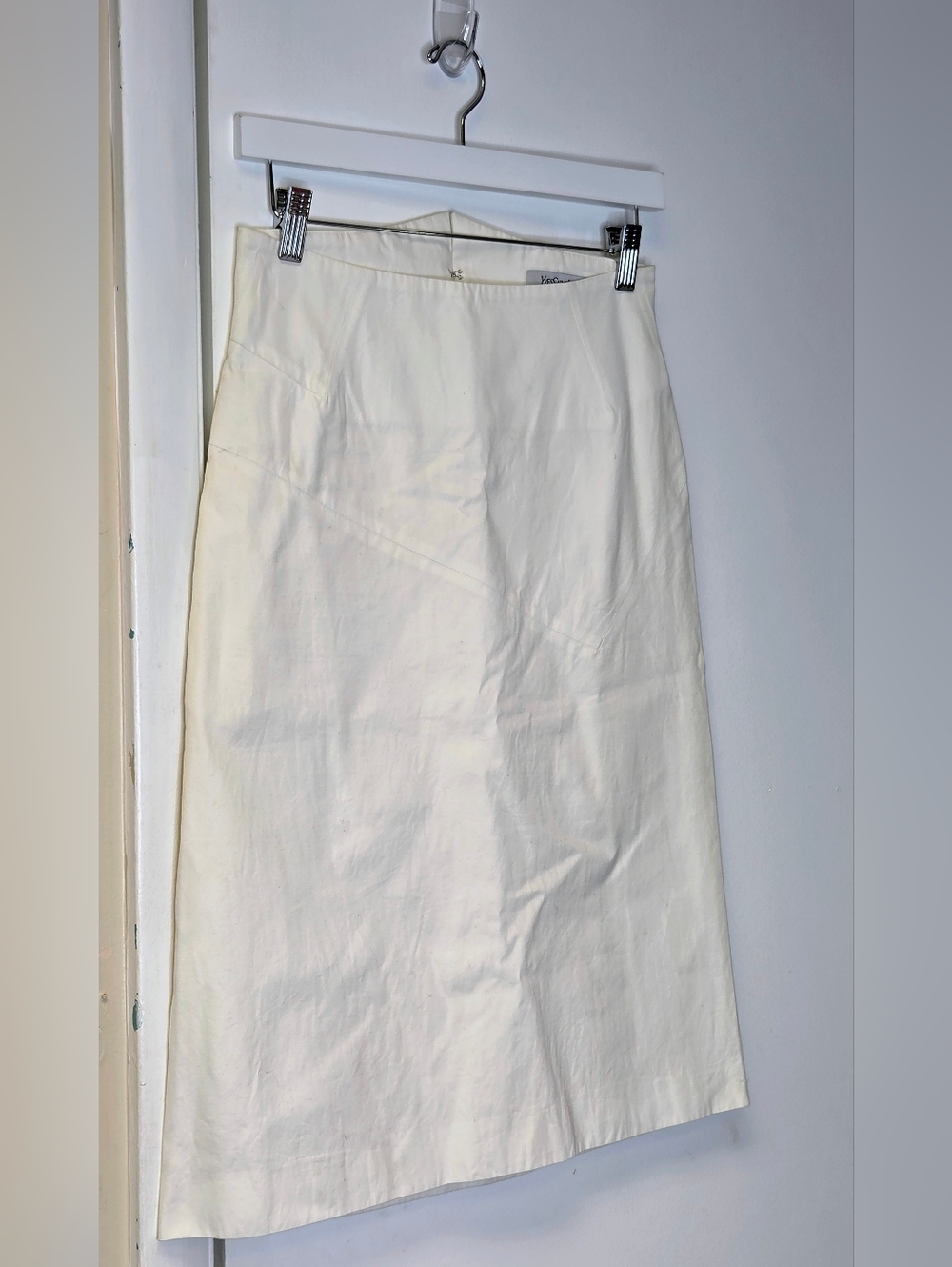 Archival YSL 2008 Stefano Pilati White Cotton Pencil Skirt - FR 36 - Picture 7 of 13